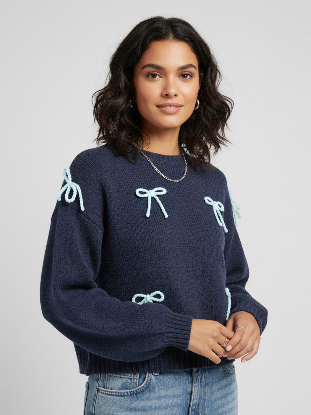 glitchez Oversized Pullover with Bow Embroidered Detail-picture-12