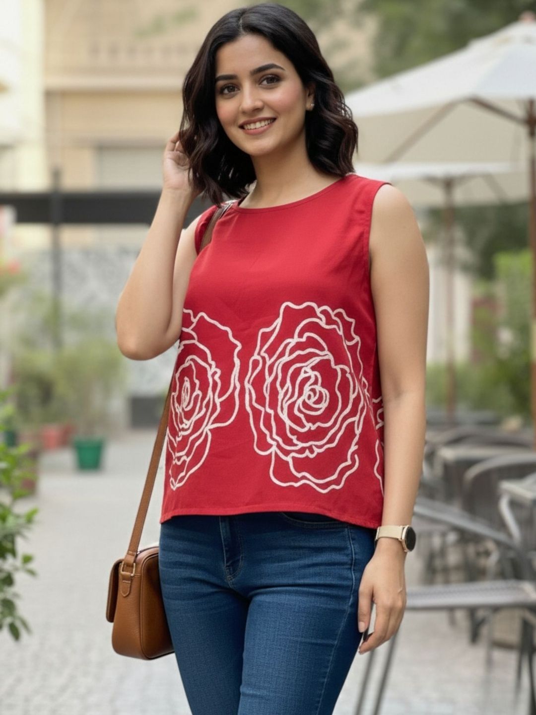 KALINI Floral Print Cotton Top-picture-22
