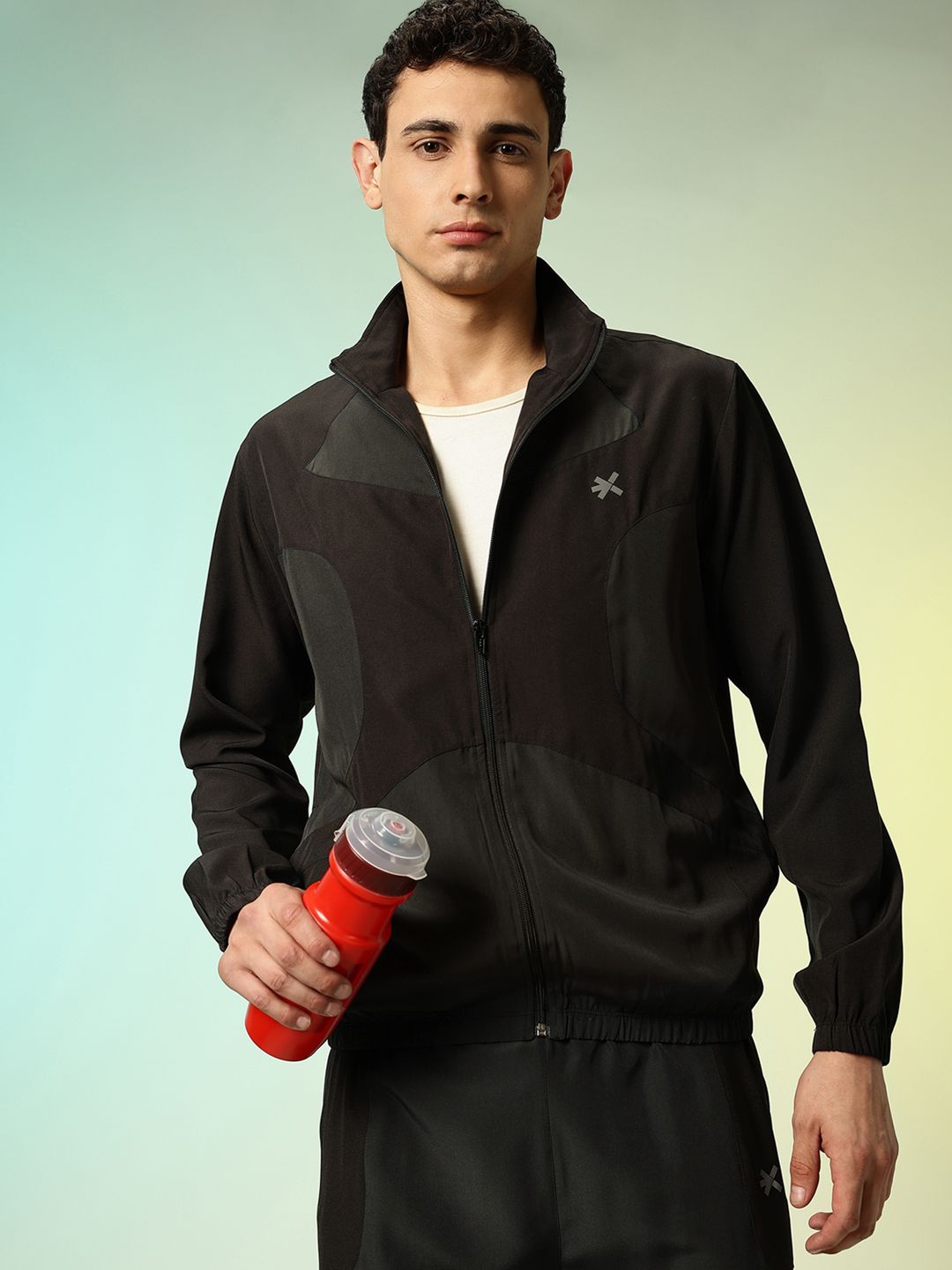 HRX by Hrithik Roshan Colorblocked Rapid-Dry Mock Collar Tracksuit-picture-22