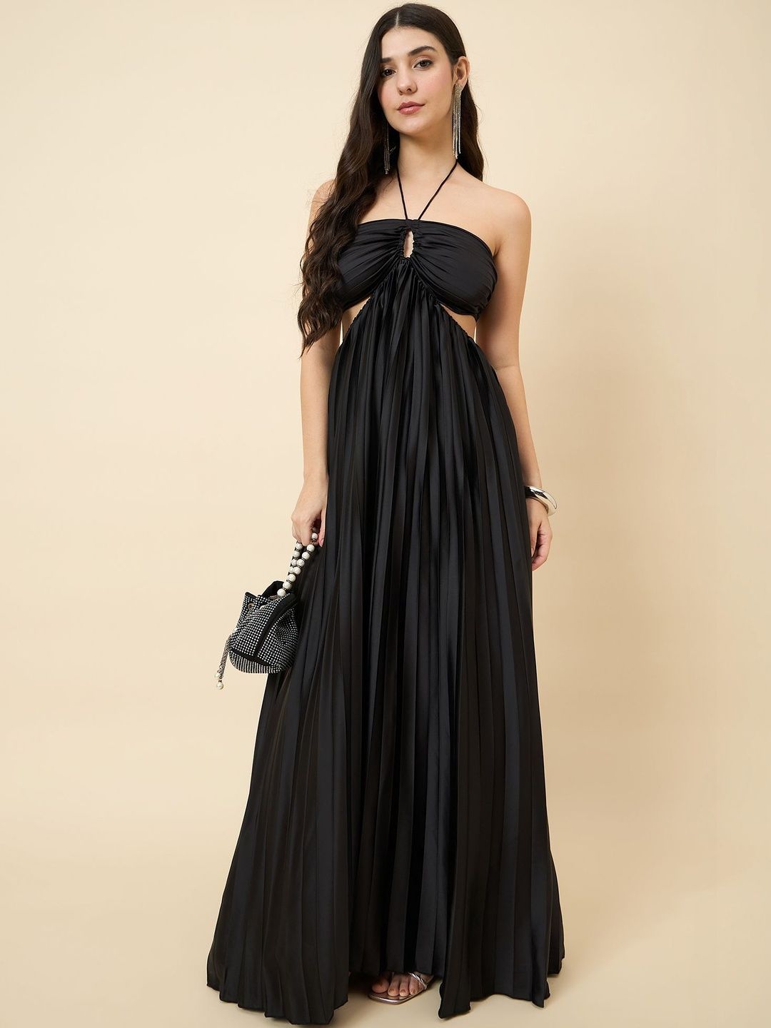 aayu Halter Neck Satin Maxi Dress-picture-28