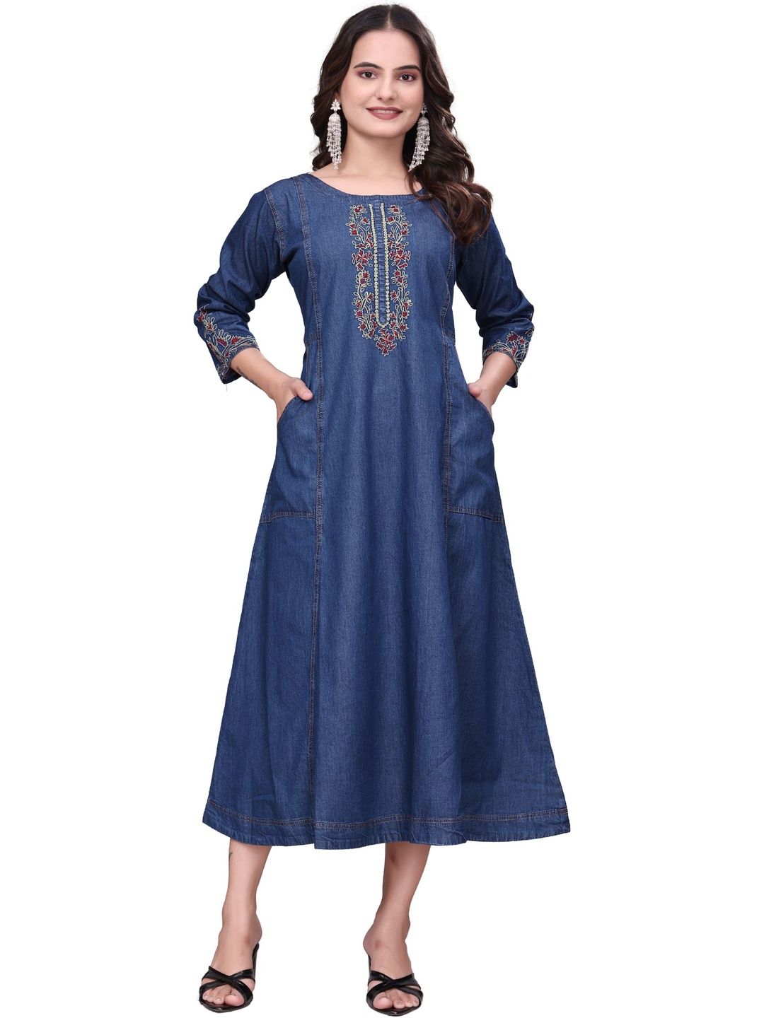 Garbista Ethnic Motifs Embroidered Thread Work Thread Work Kurti-picture-27