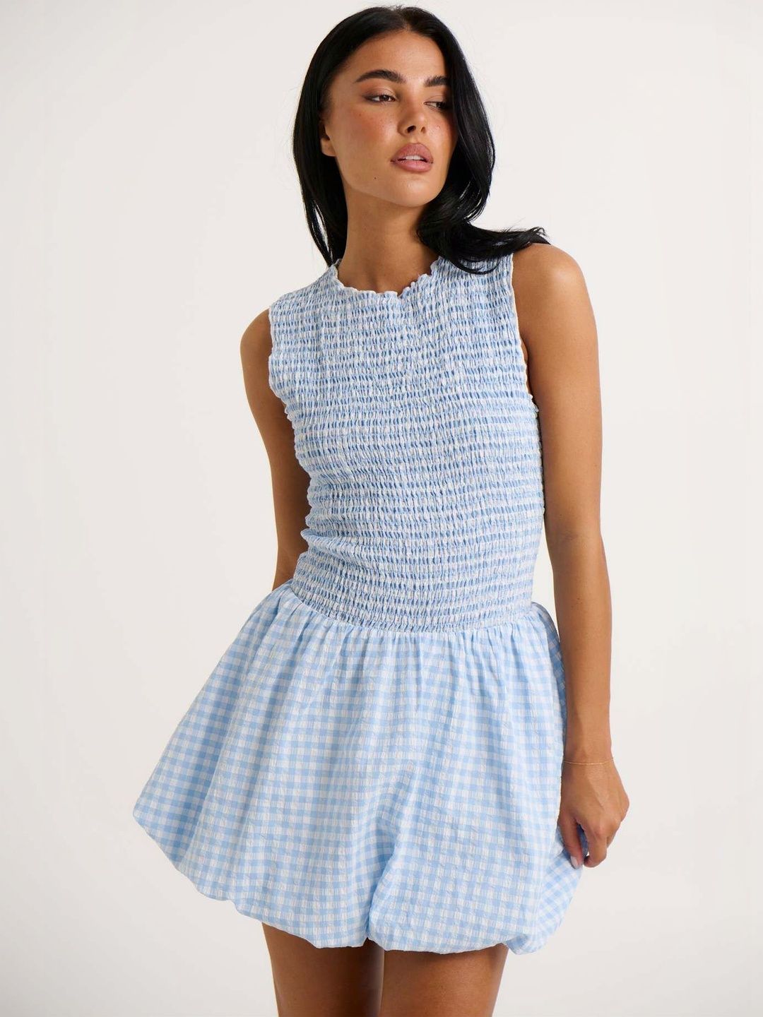 StyleCast x Revolte Checked A-Line Mini Dress-picture-34