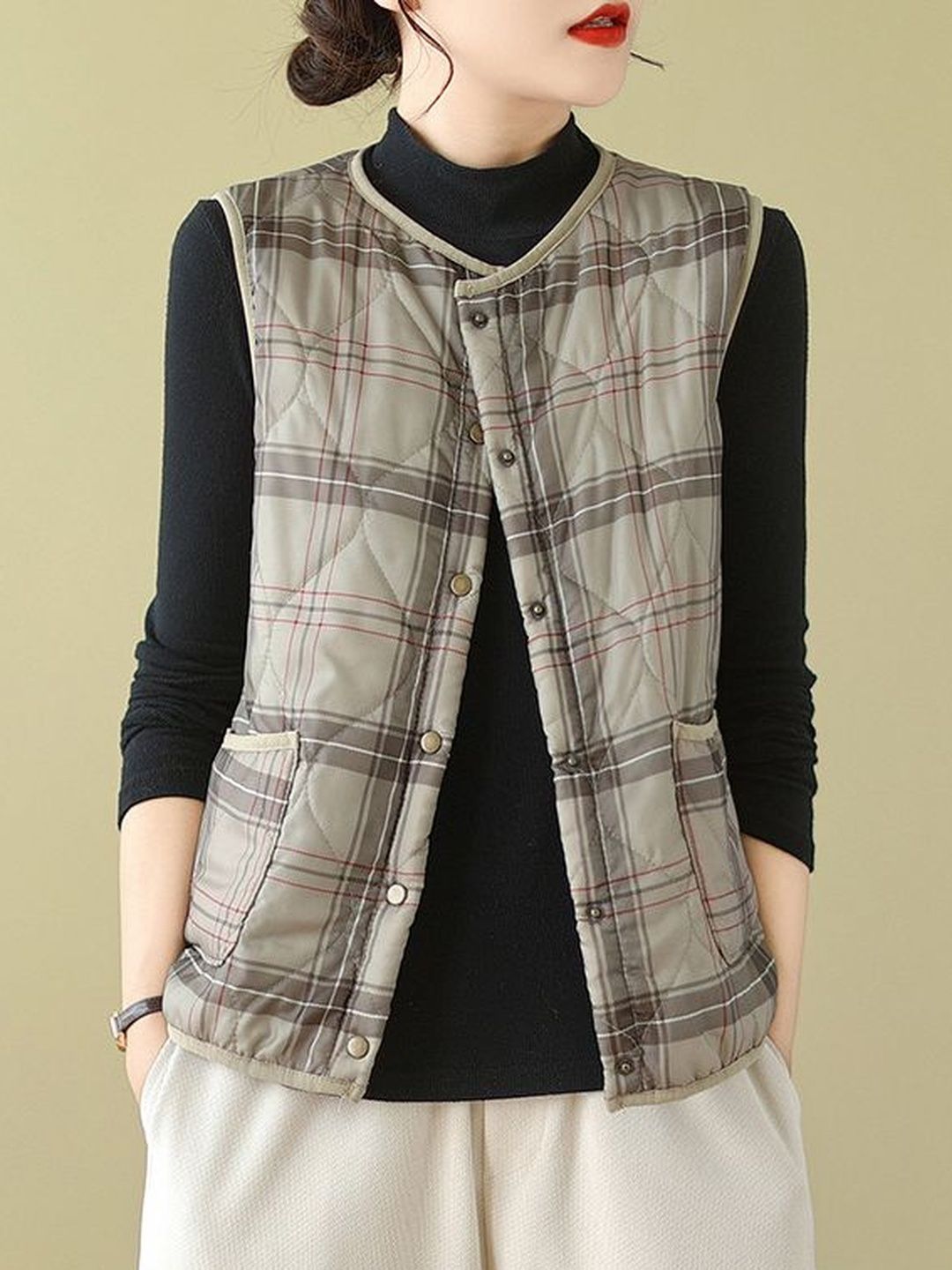 StyleCast x Revolte Women Checked Outdoor Parka Jacket-picture-46