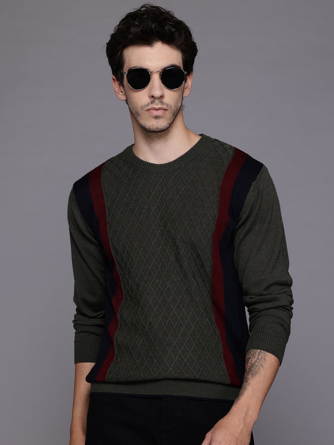 Raymond Geometric Self Design Pullover-picture-27