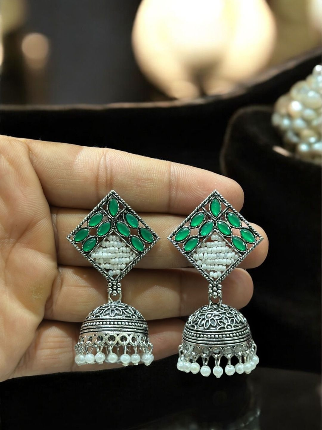 Anouk Geometric Jhumkas Earrings-image-23