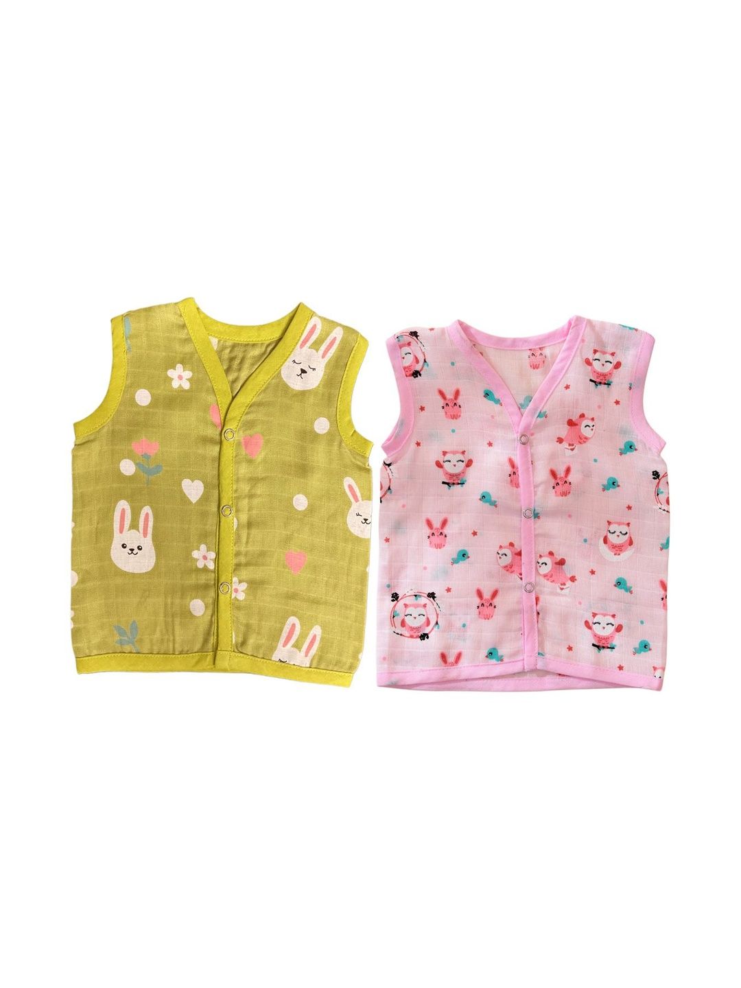 Little Dreams Grow with Style Infants Pack of 2 Printed V-Neck Pure Cotton Jhabla-picture-53