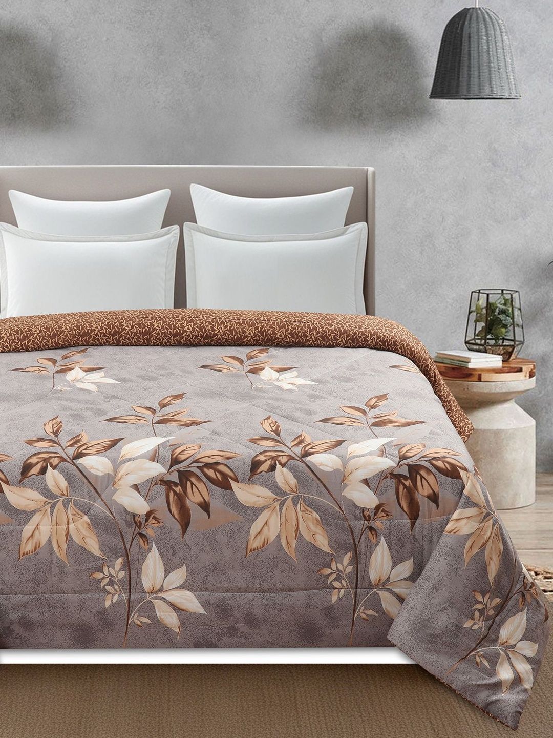 Florida Grey & Grey Floral AC Room Comforter-picture-34