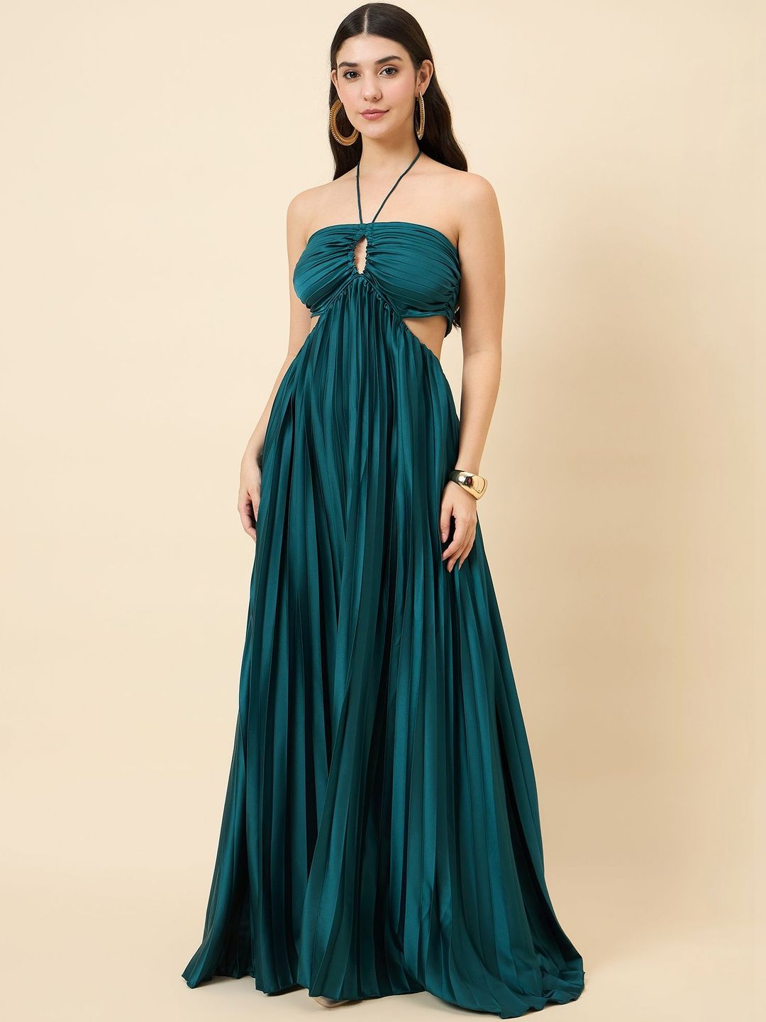 aayu Halter Neck Satin Maxi Dress-picture-15