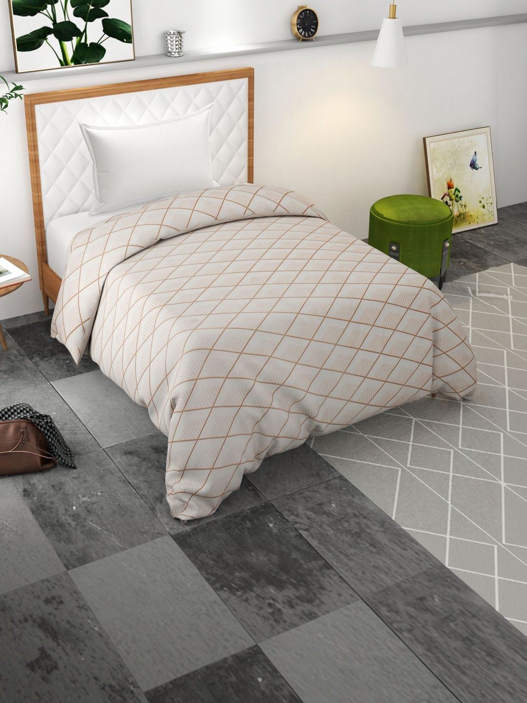 Bromwick Pink & White Checked Cotton Single Duvet Cover-picture-24