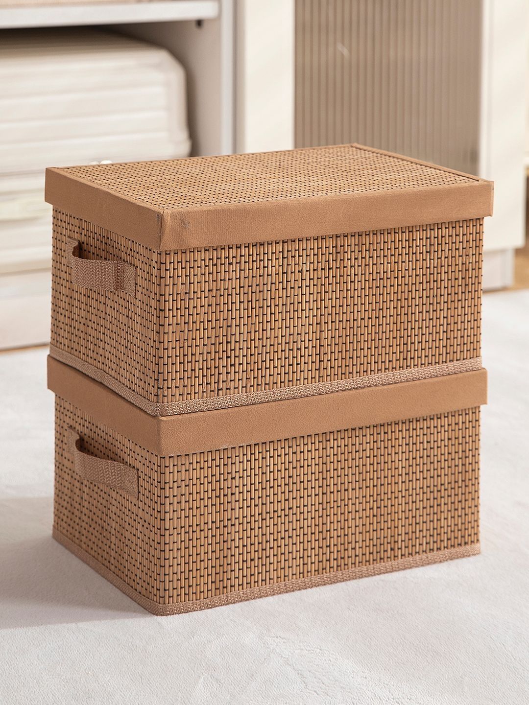 HOKIPO Bamboo Foldable Storage Box with Lid & Handles-picture-45