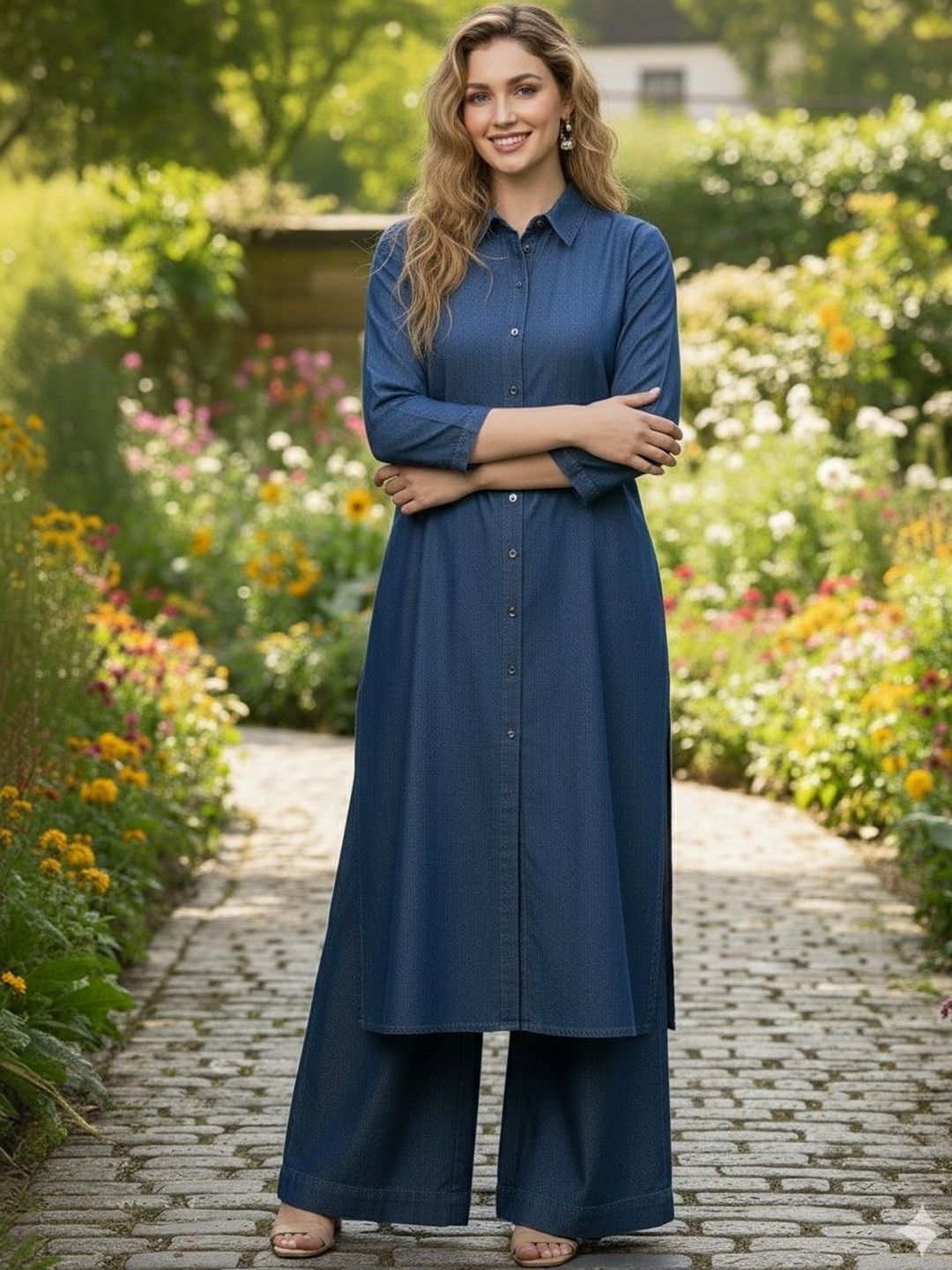 SK Creation Woven Design Shirt Collar Kurti-picture-32