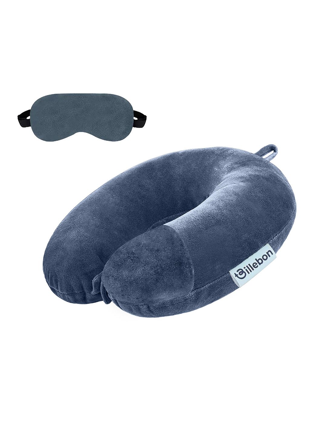 BILLEBON Grey Skin Friendly Extra Soft U-Shape Travel Pillow - 13" x 12"-picture-52
