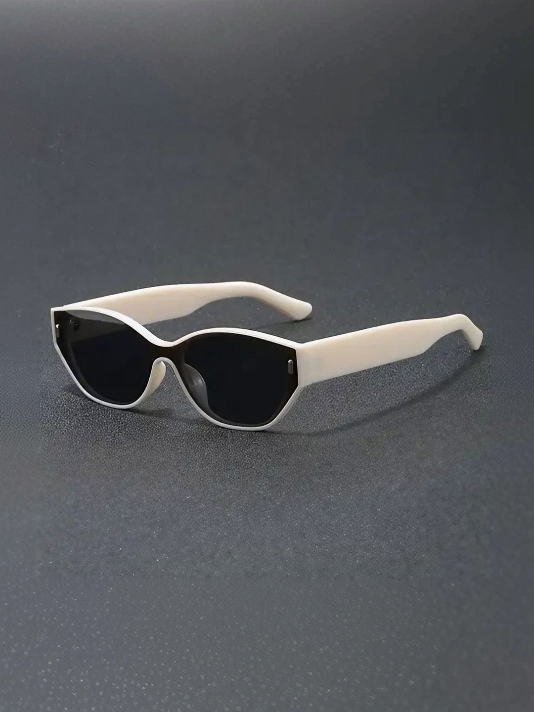 IFLASH Unisex Black Lens & White Oval Sunglasses with-picture-52