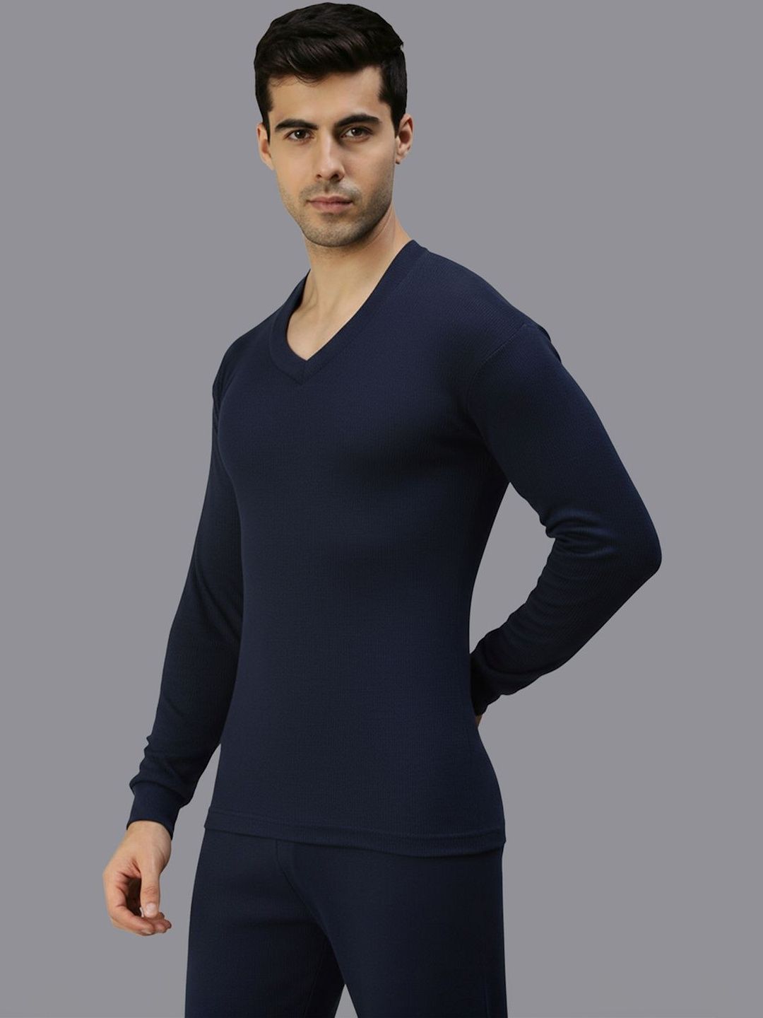 AMUL COMFY Skinny-Fit V-Neck Full Sleeve Thermal Top