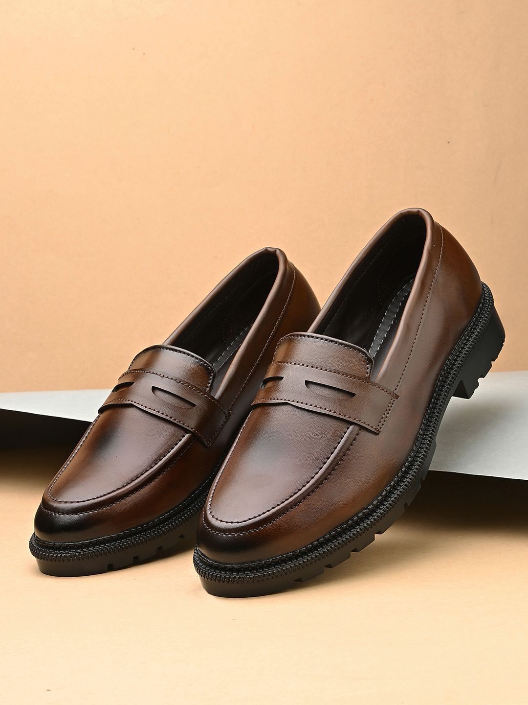 INVICTUS Men Leather Round Toe Slip-On Loafers Formal Shoes-picture-46