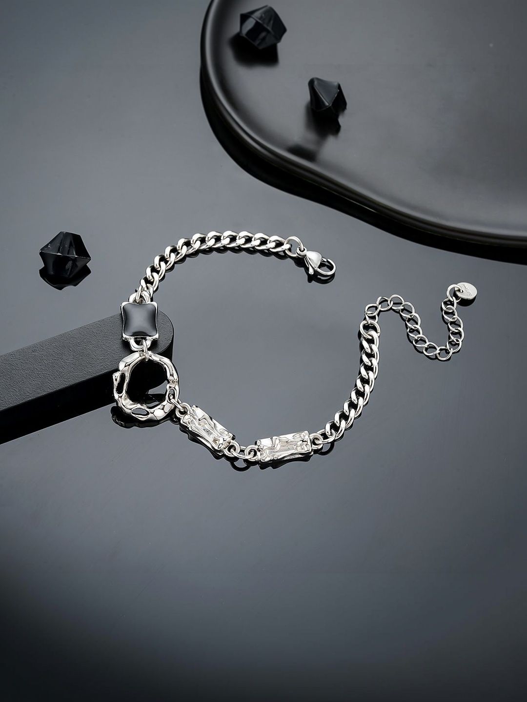 StyleCast x Revolte Men Handcrafted Silver-Plated Link Bracelet