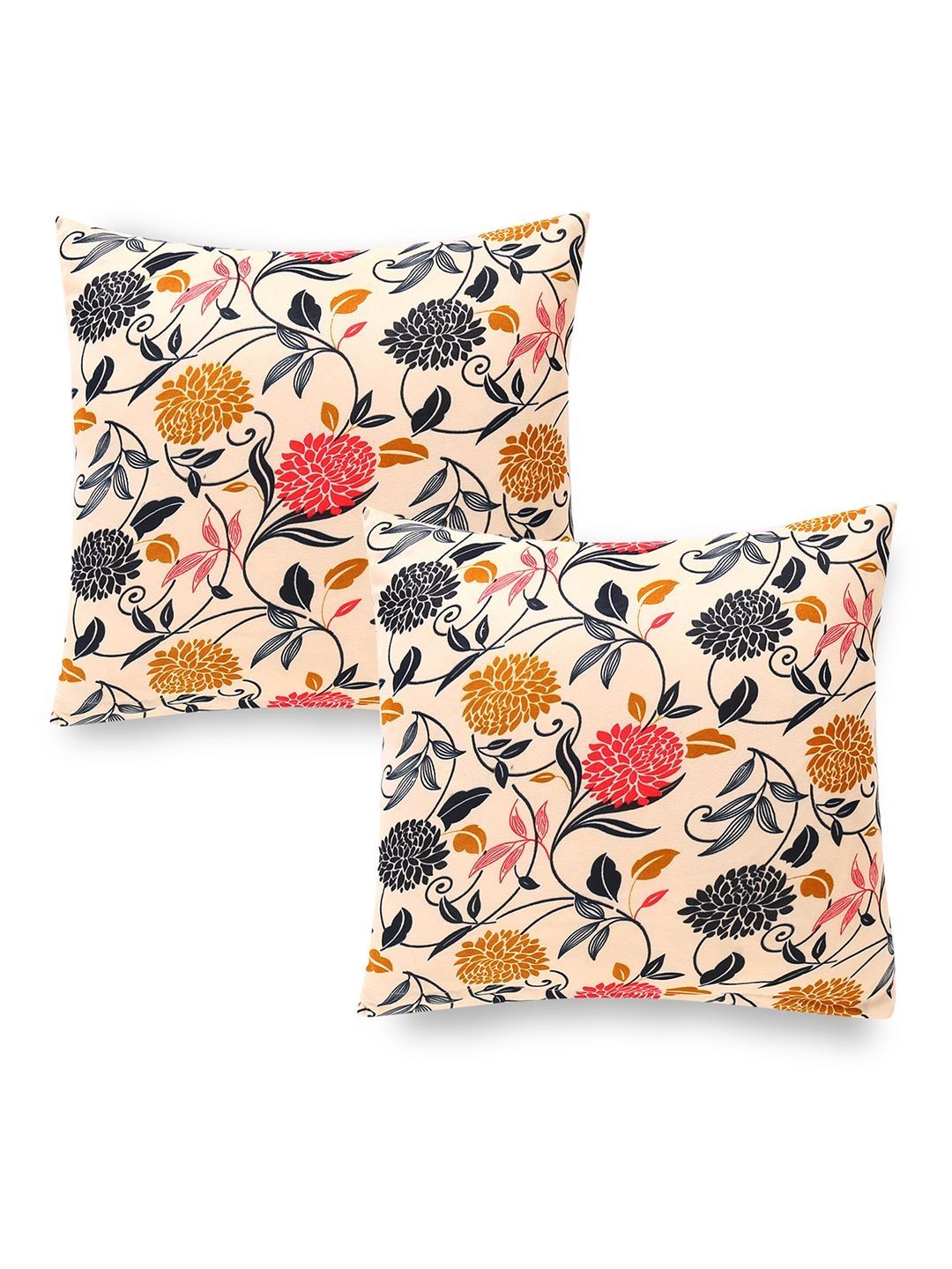 HOKIPO Modern Grace Cushion Cover for Sofa 16x16 Inches, Set of 2,Rose Meadow-image-7