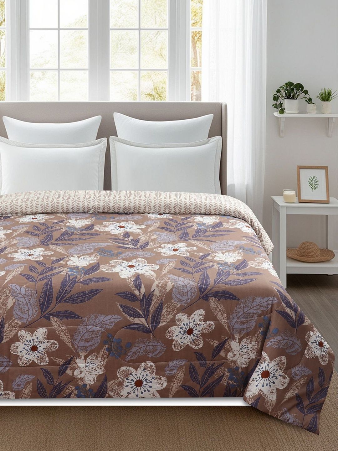 Florida Brown & Brown Floral AC Room Comforter-picture-31