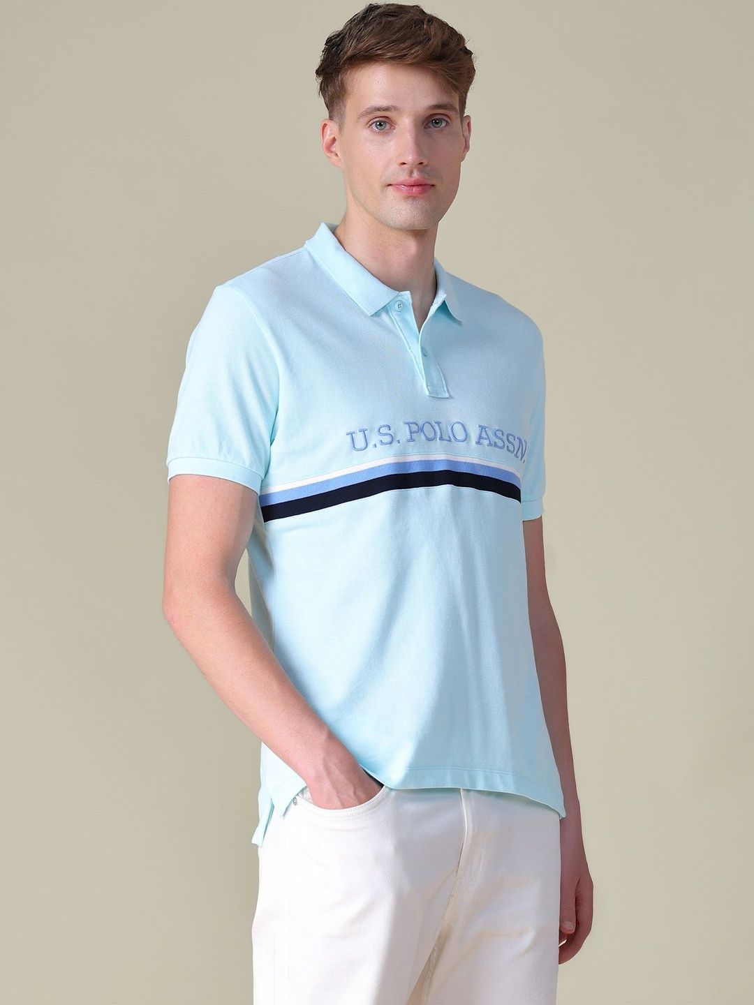 U.S. Polo Assn. Men Brand Logo Printed Polo Collar T-shirt-picture-22