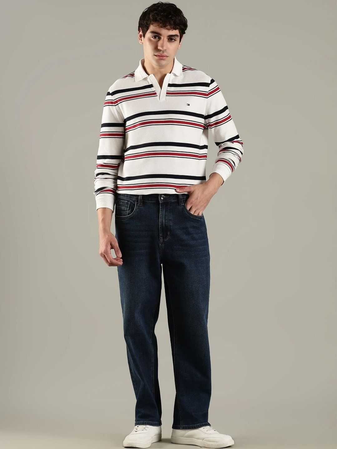 Tommy Hilfiger Men Striped Polo Collar T-shirt-picture-33