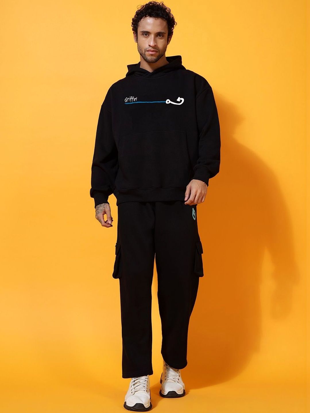 GRIFFEL Men Printed Hooded Sweatshirt-picture-35