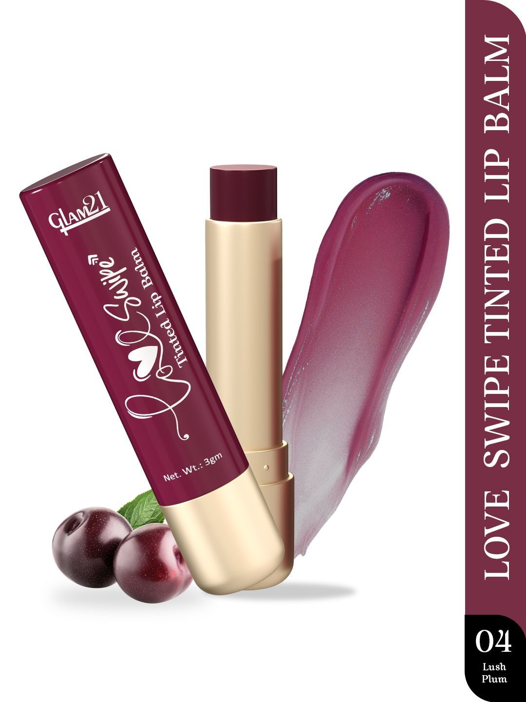 GLAM21 Love Swipe Tinted Lip Balm With Vitamin C - 3 g - Lush Plum 04-image-9