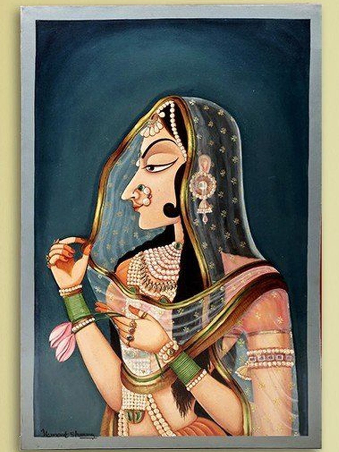 Exotic India Bani Thani the Crown Jewel of Kishangarh School of Art Handmade-image-23