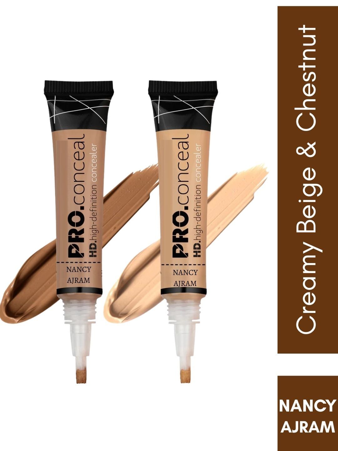 NANCY AJRAM Set Of 2 Pro High Definition Liquid Concealer - 8 g Each-Creamy Beige-Chestnut-picture-49