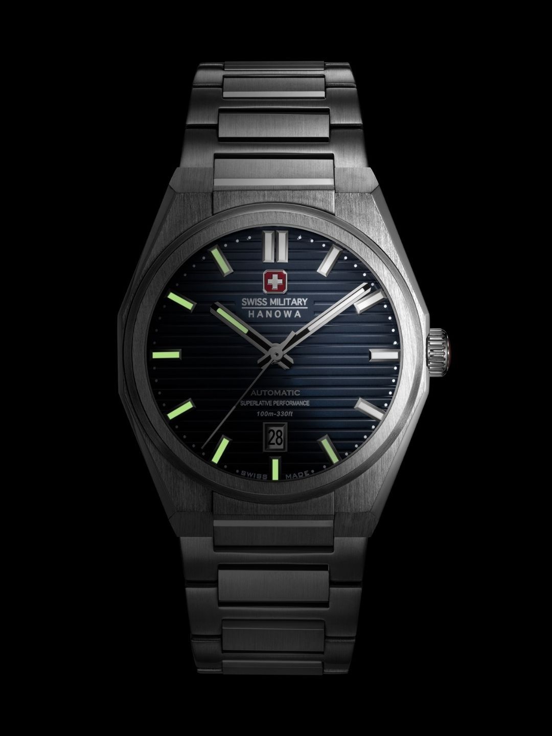 SWISS MILITARY HANOWA Men Patterned Dial & Stainless Steel Bracelet Style Straps Analogue Automatic Motion Watch-picture-37