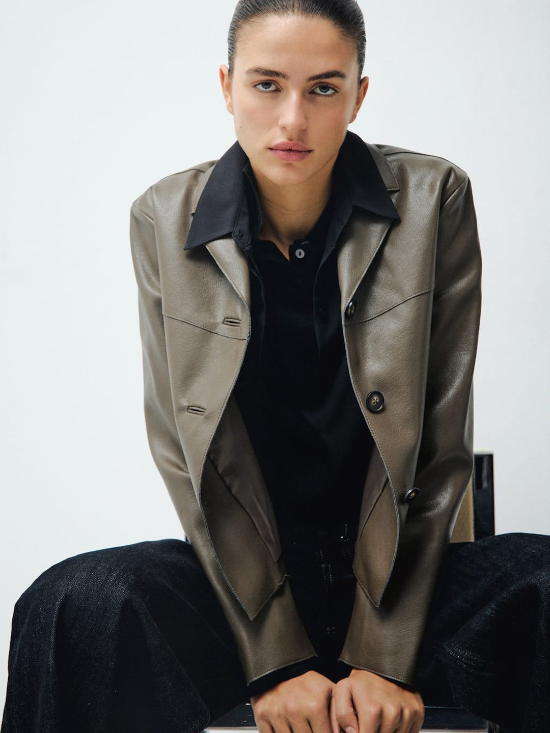 MANGO Spread Collar Tailored Jacket-picture-56