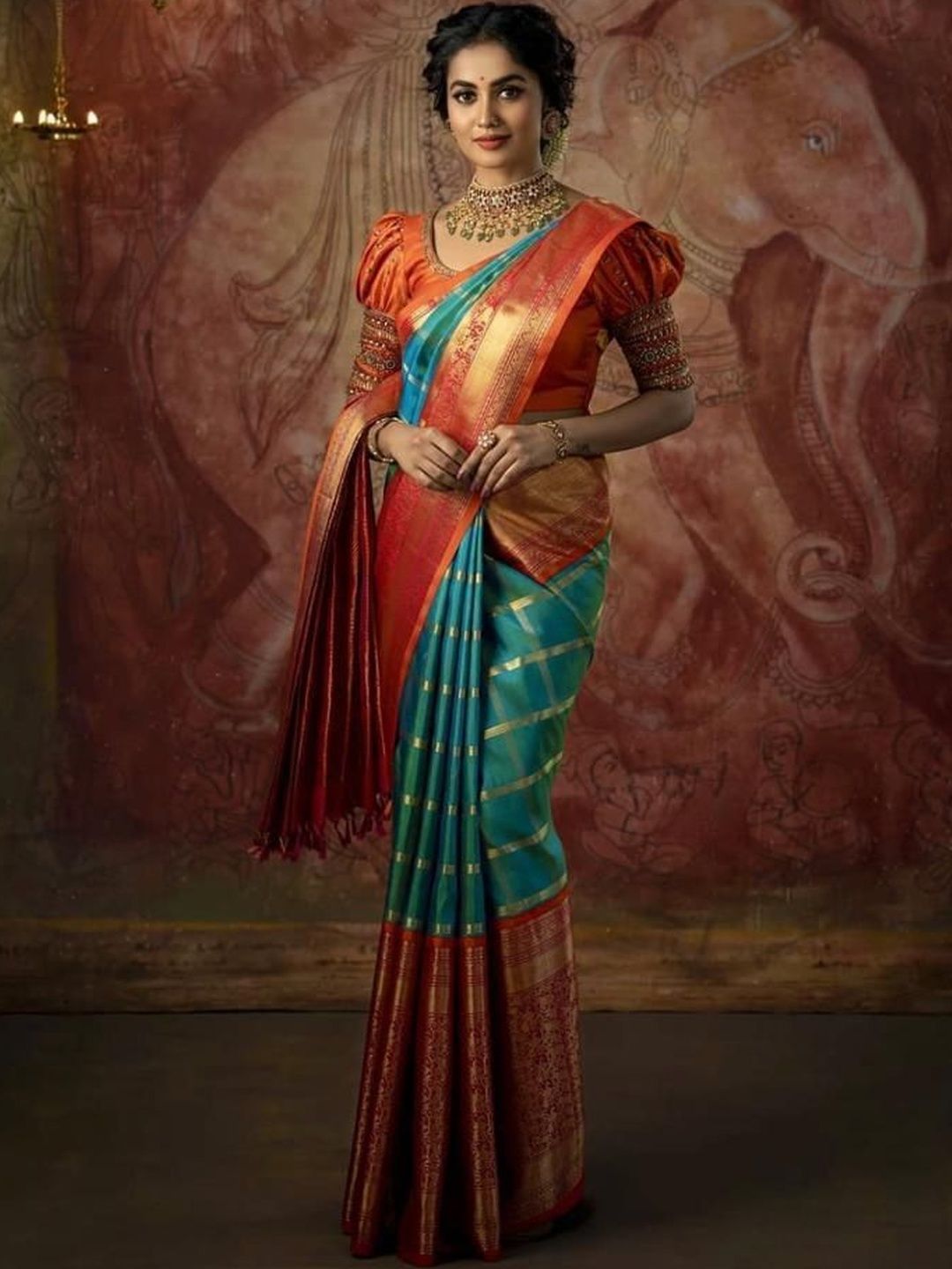 YAMUNE Woven Design Zari Art Silk Banarasi Saree-picture-41