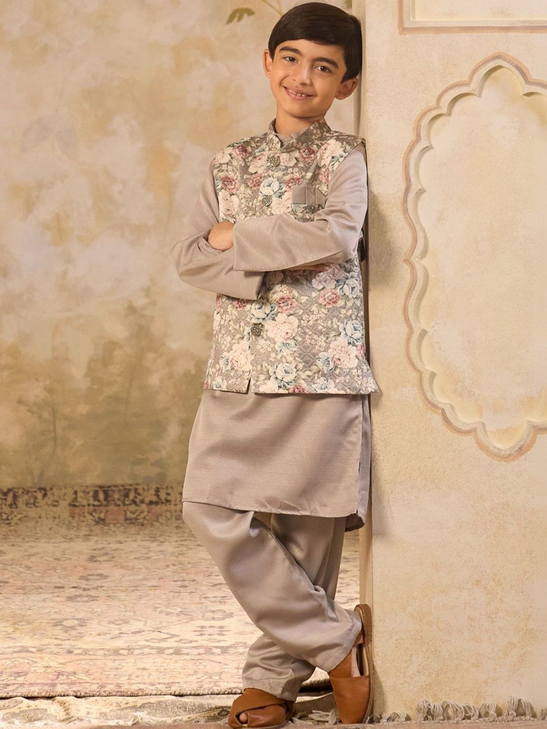 Aj DEZInES Boys Regular Pure Cotton Kurta with Pyjamas-picture-43