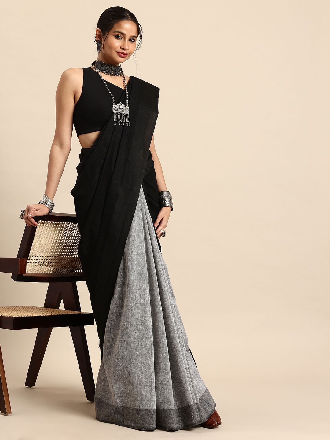 Taavi Handloom Half and Half Bhagalpuri Saree-picture-15