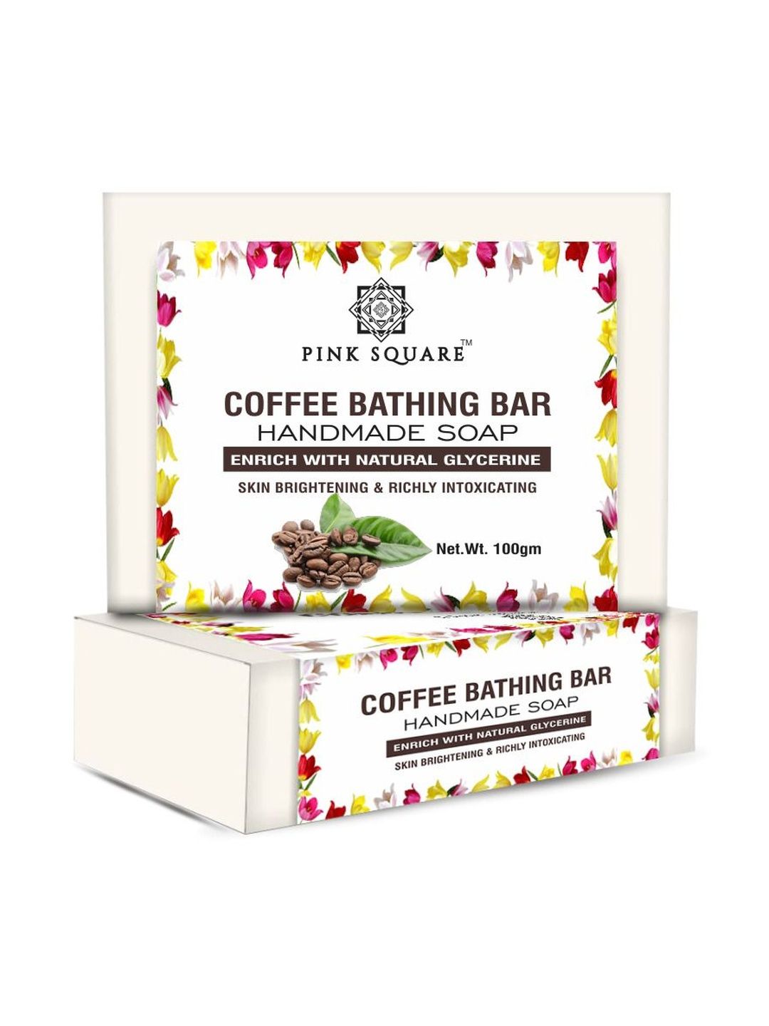 Pink Square Coffee Handmade Soap With Cocoa Butter - 100 g-image-46