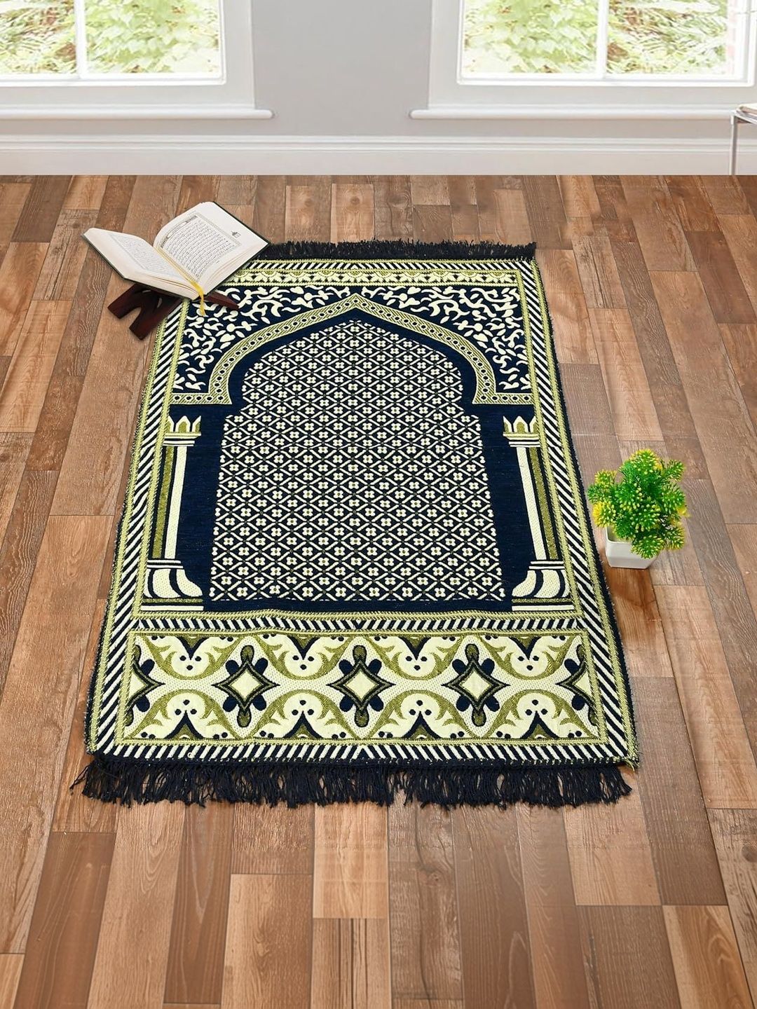 Furnishing Hut Blue & Green Floral Printed Floor Mat-picture-31