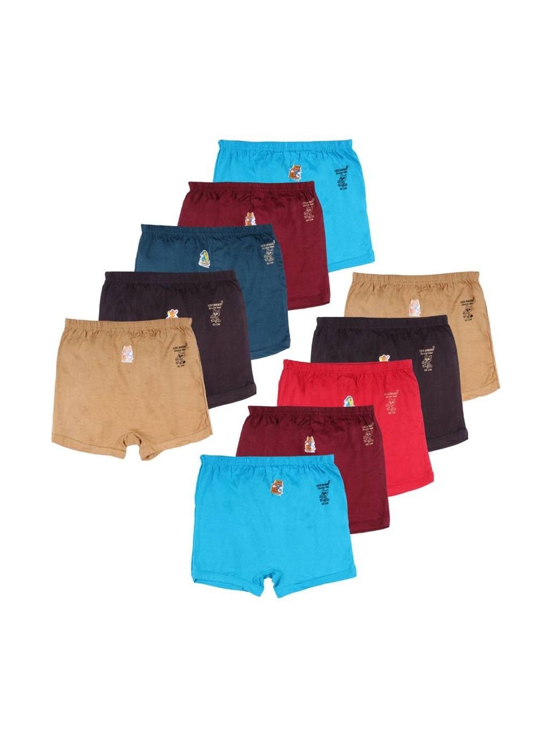 Kids Basket Pack of 10 Cotton Mid-Rise Basic Briefs-picture-17