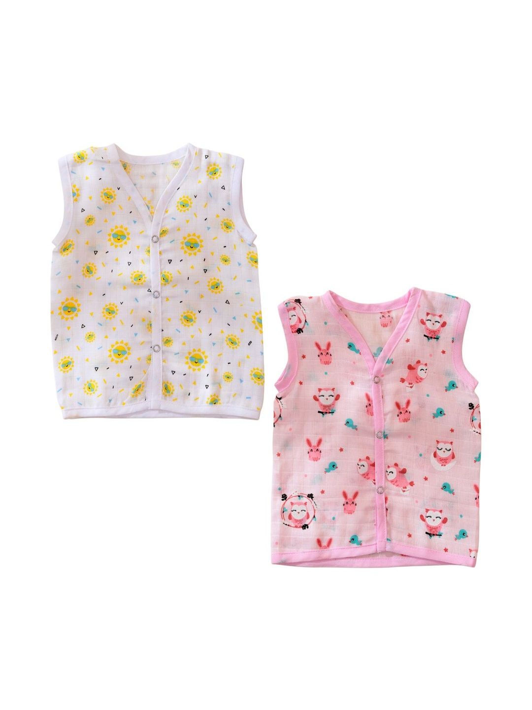 Little Dreams Grow with Style Infants Pack Of 2 Assorted Printed Jhabla Vests-image-12