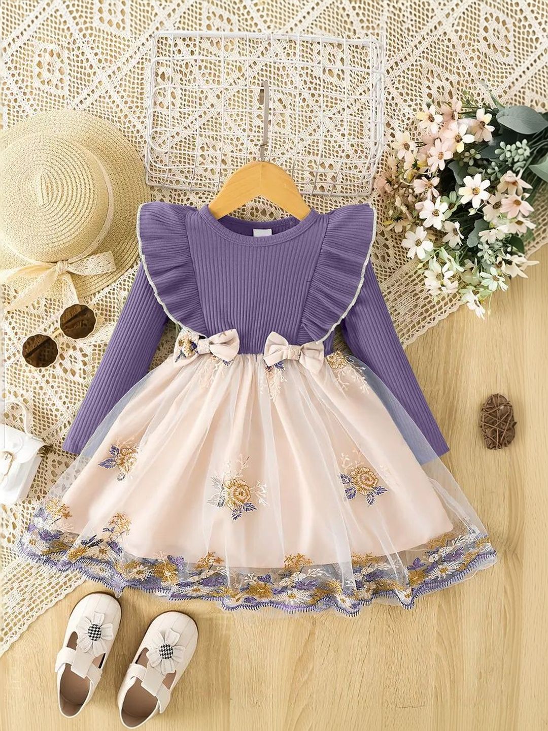 TIOR Floral Embroidered Fit & Flare Dress-image-33