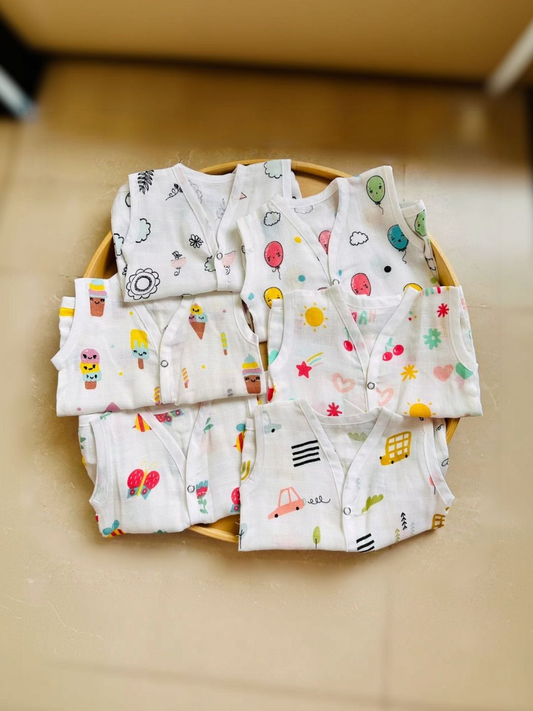 Little Dreams Grow with Style Infants Pack Of 6 Printed Cotton Jhablas-picture-57