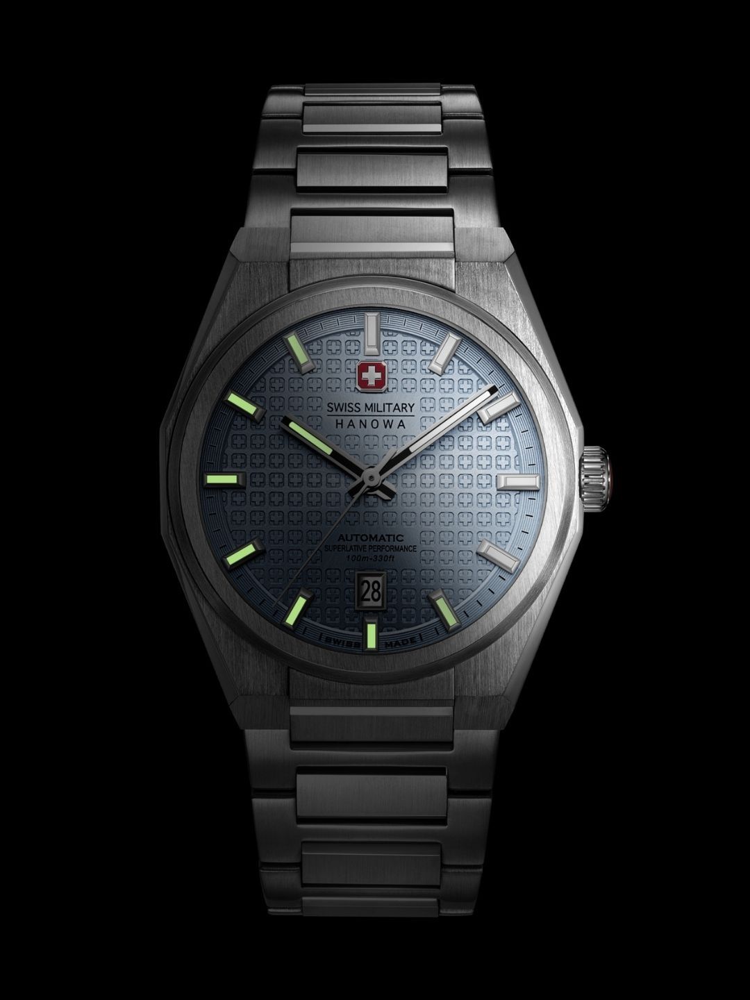 SWISS MILITARY HANOWA Men Patterned Dial & Stainless Steel Bracelet Style Straps Analogue Automatic Motion Watch-image-17