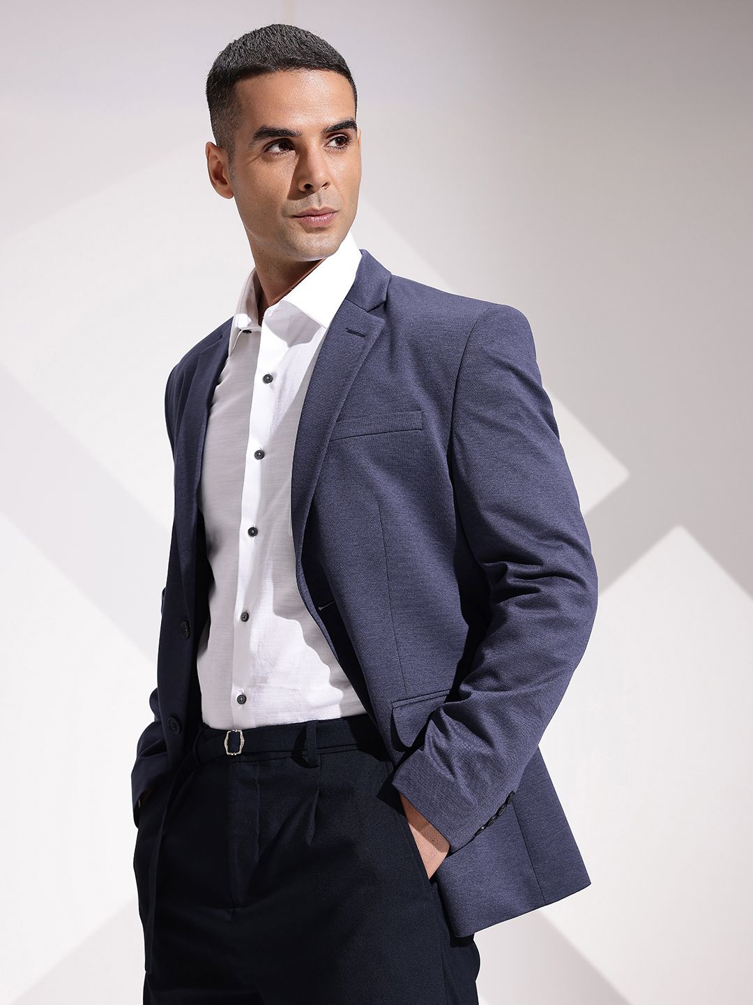INVICTUS Slim Fit Notched Lapel Single Breasted Formal Blazer-picture-16