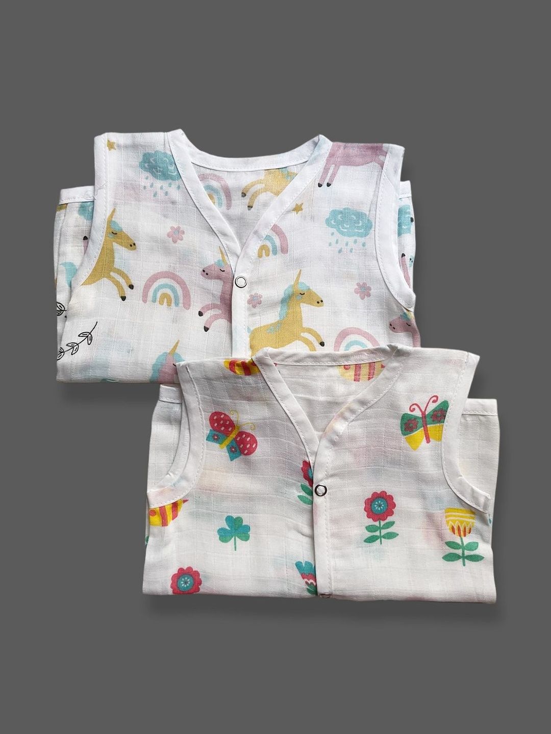 Little Dreams Grow with Style Infants Kids Pack Of 2 Printed Cotton Jhablas-picture-19