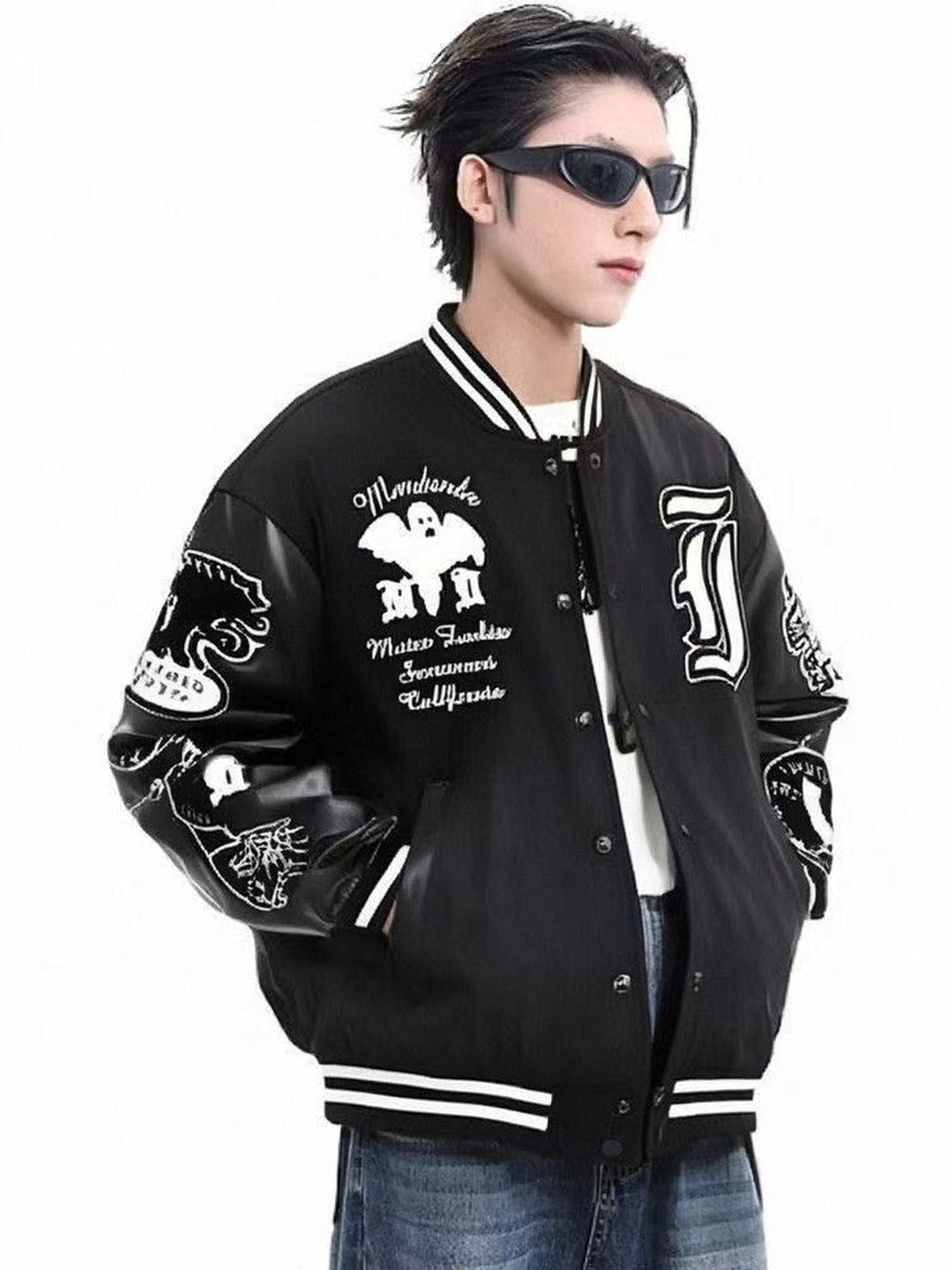 HERE&NOW Men Bomber with Embroidered Jacket-picture-10