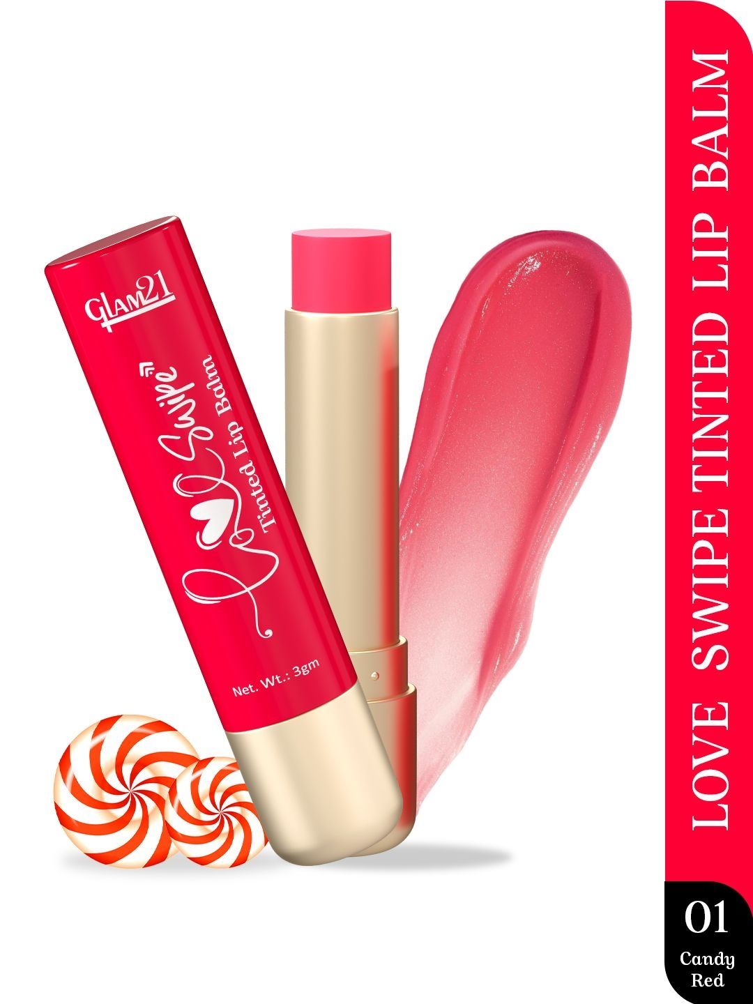 GLAM21 Love Swipe Tinted Lip Balm With Vitamin C - 3 g - Candy Red 01-image-35