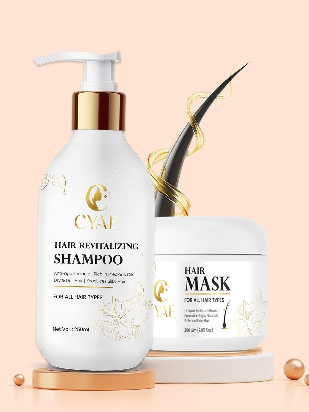 Cyae Set Of 2 Hair Revitalizing Shampoo-250 ml & Hair Mask- 200 g-picture-0