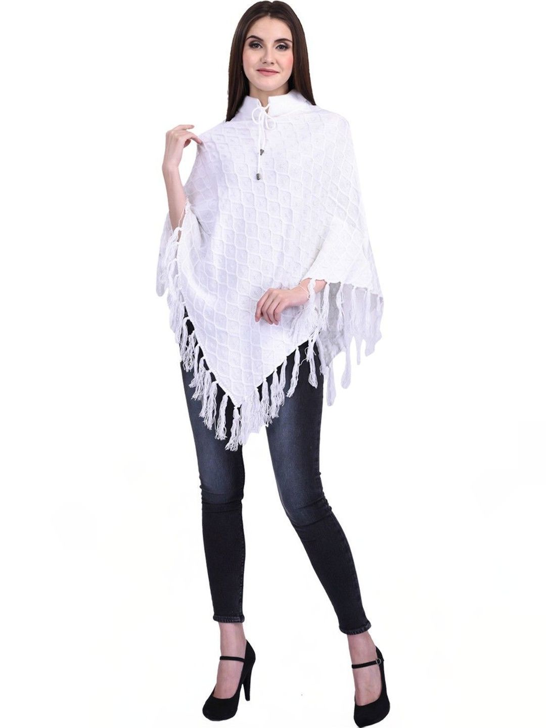 eKools Unisex Woollen Poncho with Fringed Detail-picture-56