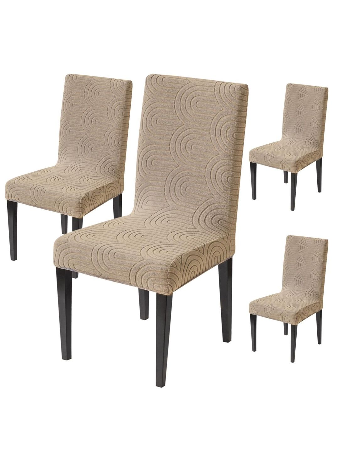 HOUSE OF QUIRK 4-Pcs Beige 220 GSM Chair Cover-picture-31