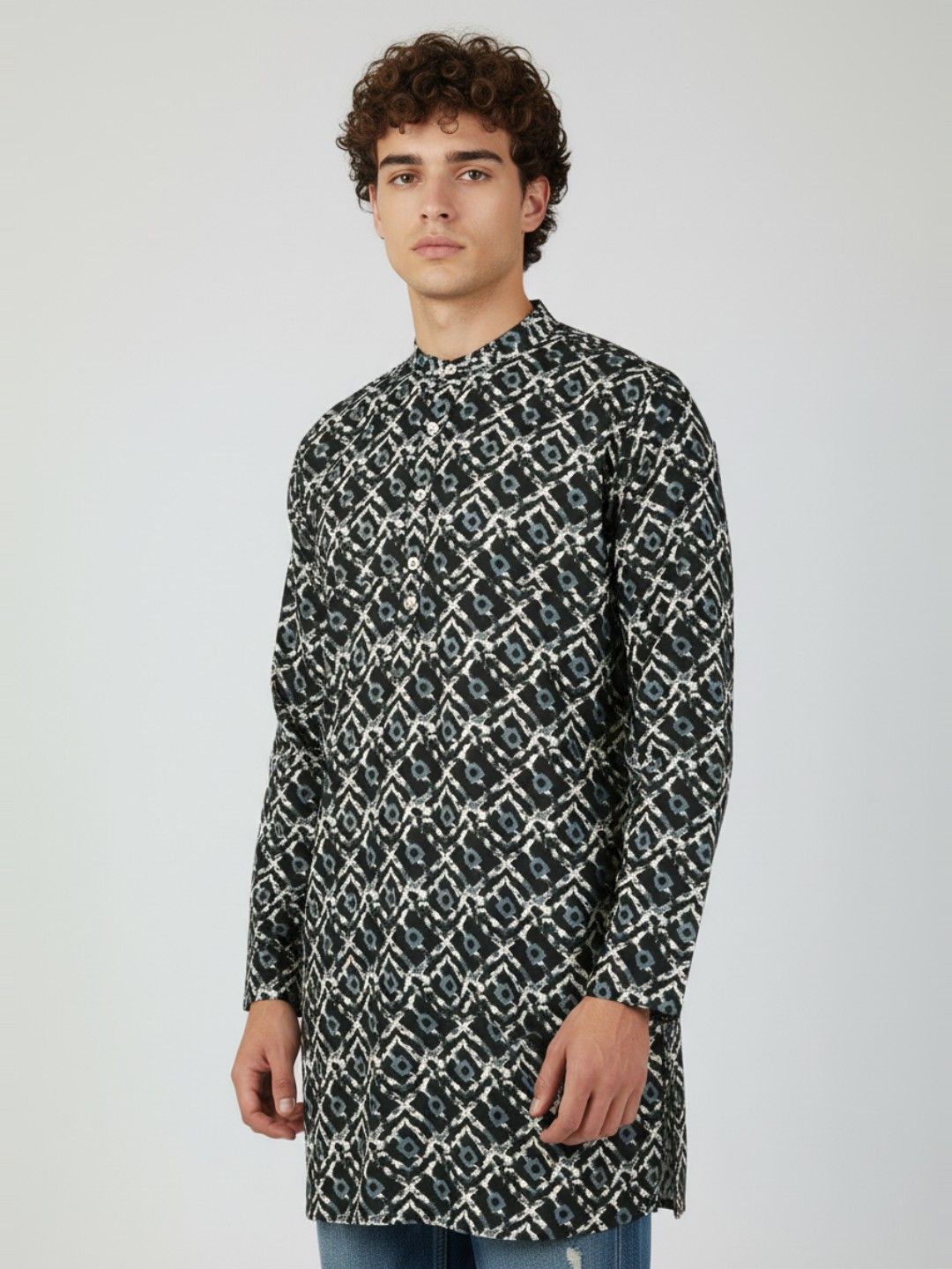 Anouk Rustic Indie Geometric Printed Kurta-image-41