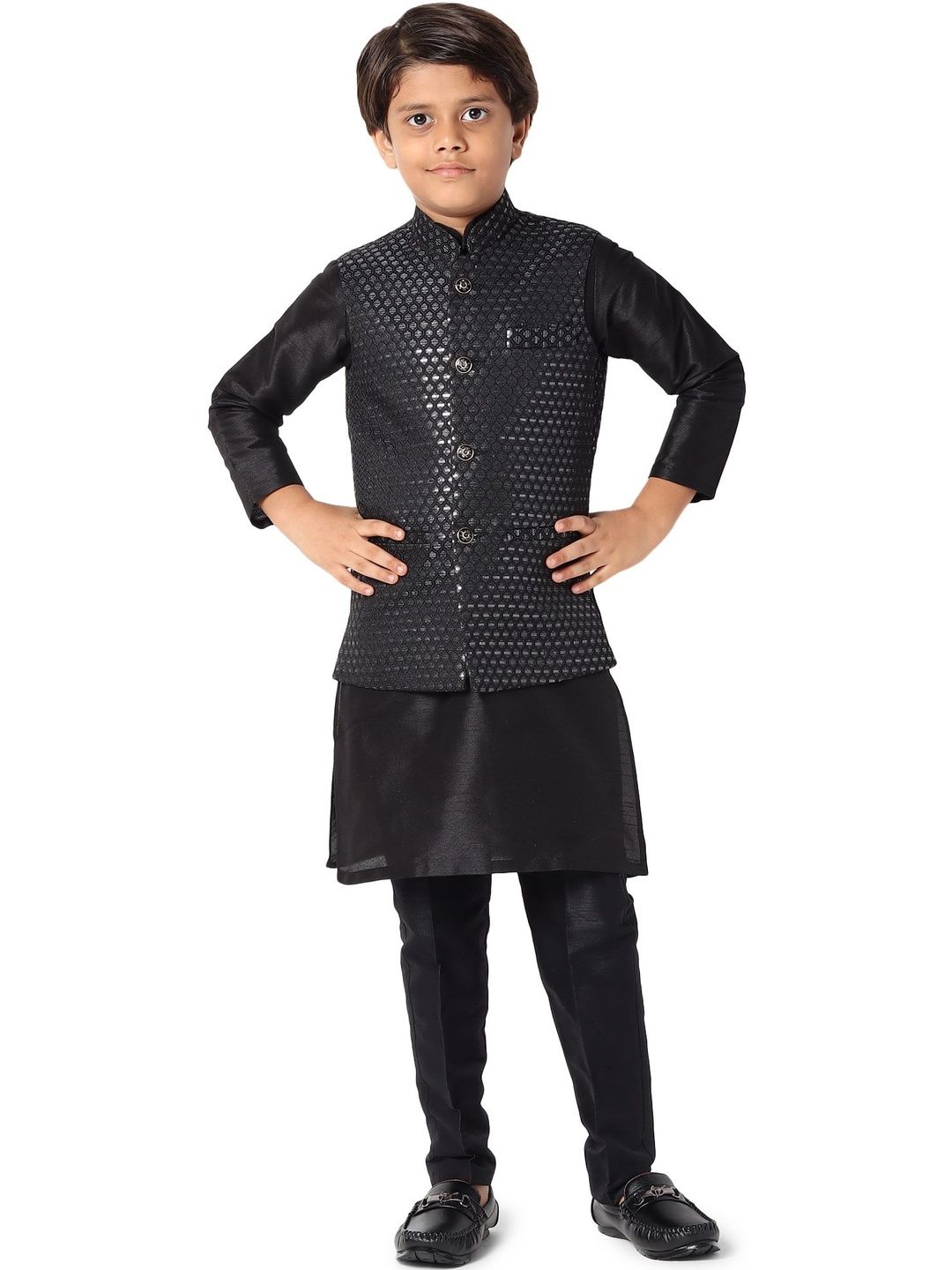 Uri and MacKenzie Boys Regular Kurta with Trousers-picture-24