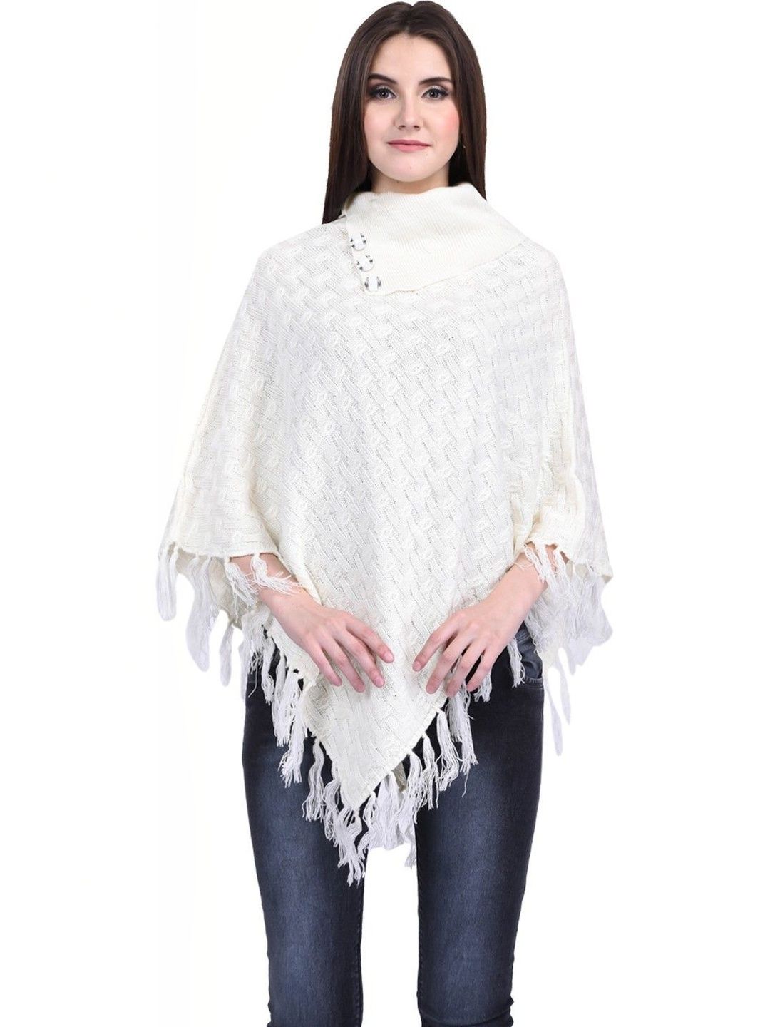 eKools Unisex Woollen Poncho with Fringed Detail-picture-47